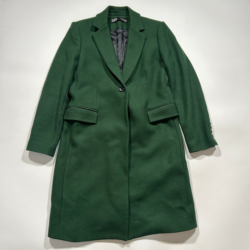 ZARA ザラ MANTECO マンテコ グリーン ロング チェスターコート.