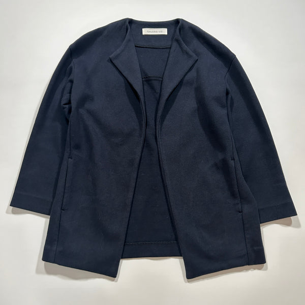 GALERIE VIE ノーカラージャケット ネイビー.