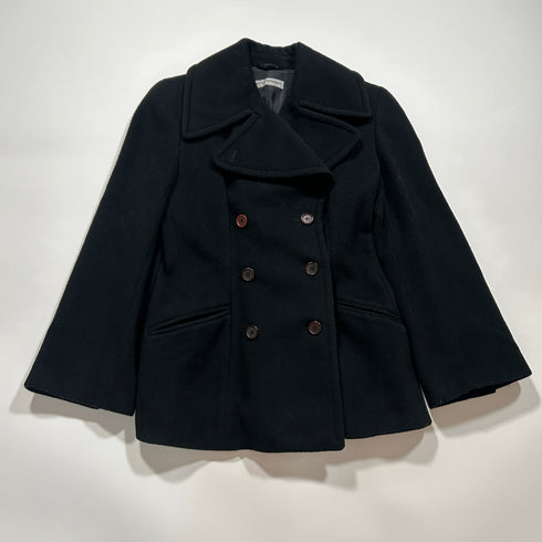 EMPORIO ARMANI エンポリオアルマーニ ダブル ピーコート ブラック.