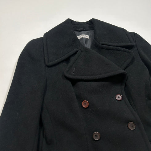 EMPORIO ARMANI エンポリオアルマーニ ダブル ピーコート ブラック.