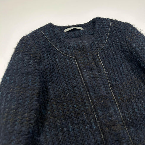 theory luxe セオリーリュクス ミックスツイード ノーカラーコート.