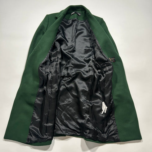 ZARA ザラ MANTECO マンテコ グリーン ロング チェスターコート.