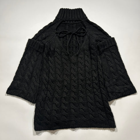 MELT THE LADY バックオープン ハイネック ニットワンピース リボン.