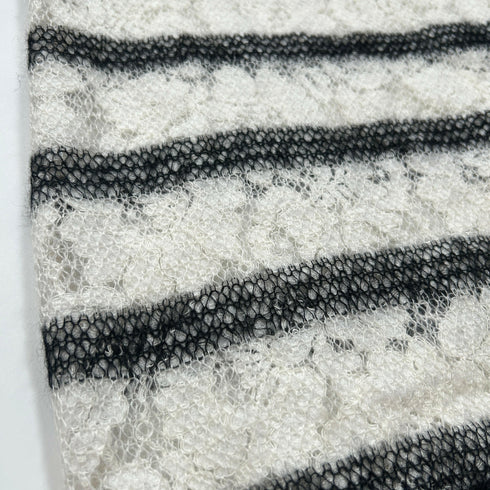 N°21 ヌメロヴェントゥーノ 総レース ボーダー モヘヤ ニット.