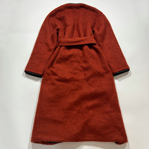 CITY モヘヤ キルティング シャギー ロングコート ベルト付き.