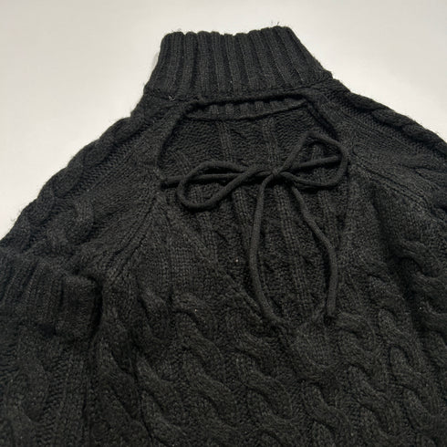 MELT THE LADY バックオープン ハイネック ニットワンピース リボン.