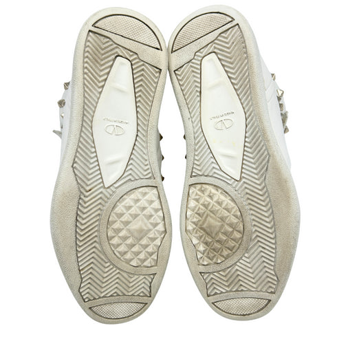 VALENTINO GARAVANI ヴァレンティノ ガラヴァーニ ストラップ スタッズ ハイカット レザー スニーカー 36.5 ホワイト