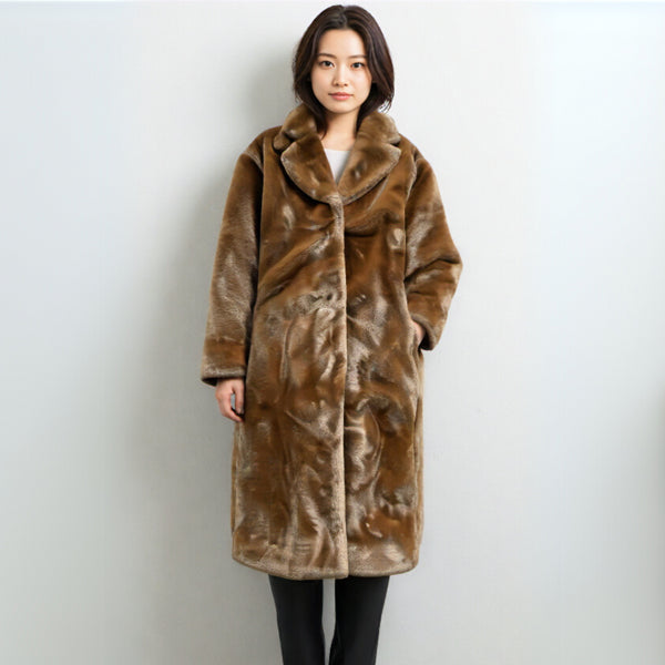 omekashi オメカシ ファーコート ロングコート ベージュ オーバーサイズ ゆったり 上品 大人 カジュアル