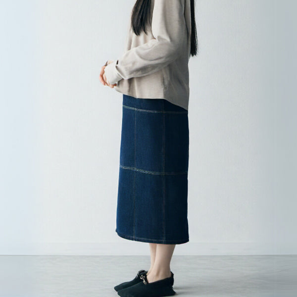 GAULTIER JEANS ゴルチェジーンズ デニム サイドジップ ロングスカート 40 インディゴ