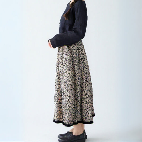 MARIHA マリハ ティアード フレア ロングスカート フラワー 花柄 総柄 マルチカラー