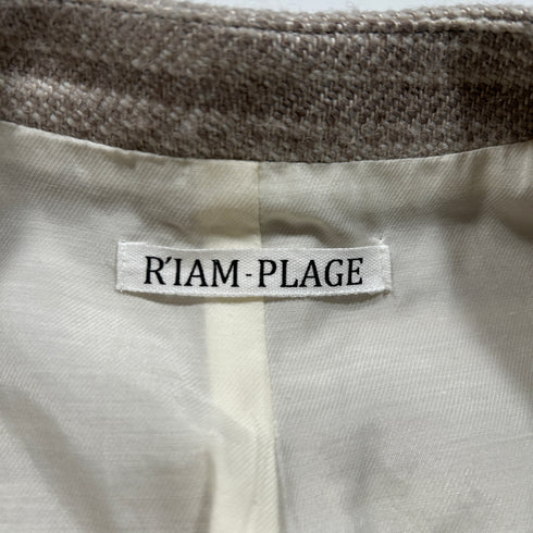 RIAM PLAGE リアムプラージュ ノースリーブジャケット ベスト ジレ 36 リネン ウール