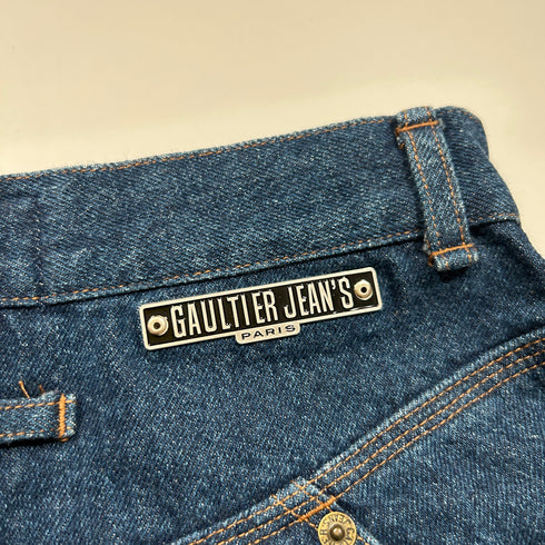 GAULTIER JEANS ゴルチェジーンズ デニム サイドジップ ロングスカート 40 インディゴ