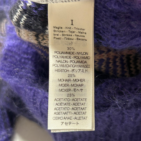 forte_forte フォルテフォルテ モヘア ニット セーター 1 チェック パープル ピンクベージュ