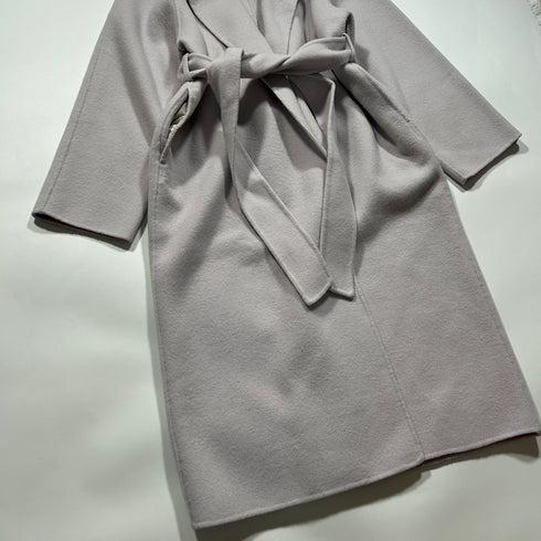 N.O.R.C ノーク ベルト ロングコート ガウン ピンクベージュ 上品 大人 フレア リボン コート