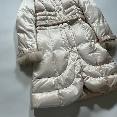 TO BE CHIC トゥービーシック リアルファー ダウンコート ベルト フレア 上品 大人 40