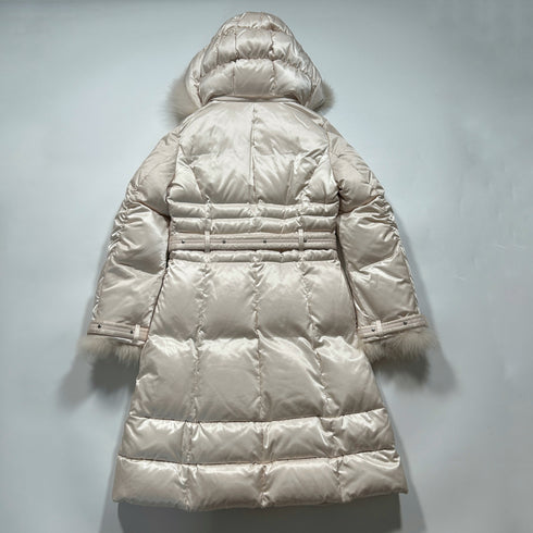 TO BE CHIC トゥービーシック リアルファー ダウンコート ベルト フレア 上品 大人 40