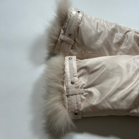 TO BE CHIC トゥービーシック リアルファー ダウンコート ベルト フレア 上品 大人 40