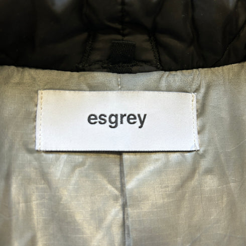 esgrey セグレイ キルティング ロングコート フィールドコート ブラック サイドジップ 3