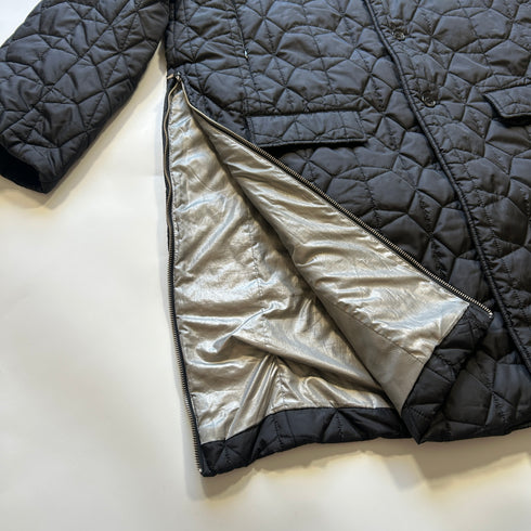 esgrey セグレイ キルティング ロングコート フィールドコート ブラック サイドジップ 3