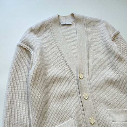 ASTRAET アストラット カシミヤ カーディガン アイボリー リブ ニット セーター