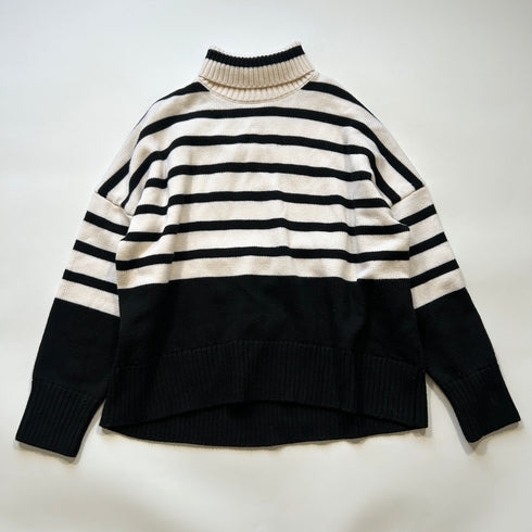 CINOH チノ ドゥーズィエムクラス 取扱い ボーダー ハイネック ニット セーター ワイド オーバーサイズ FREE