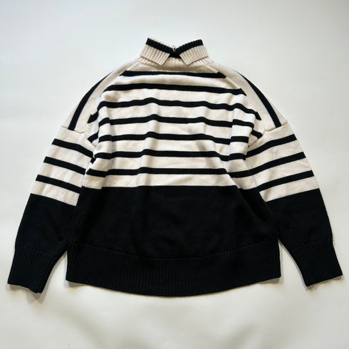 CINOH チノ ドゥーズィエムクラス 取扱い ボーダー ハイネック ニット セーター ワイド オーバーサイズ FREE