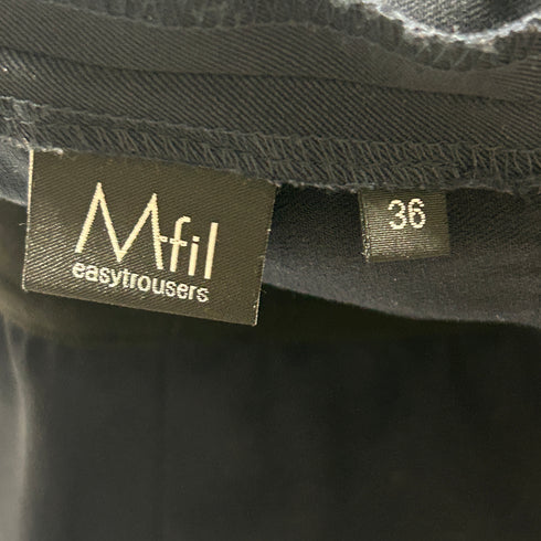 M-fil エムフィル ボディシェル コンフォート イージー トラウザーズ パンツ 36 ネイビー