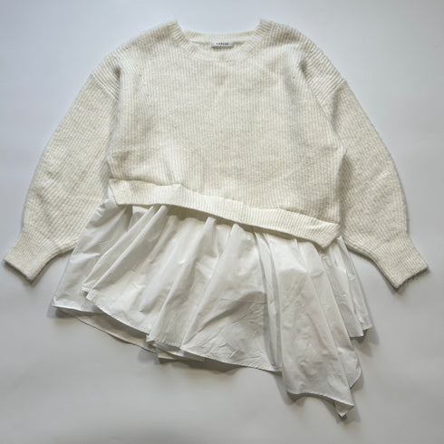 CADUNE カデュネ フレア ニット シャツ ドッキング レイヤード セーター 38