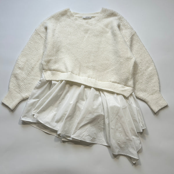 CADUNE カデュネ フレア ニット シャツ ドッキング レイヤード セーター 38