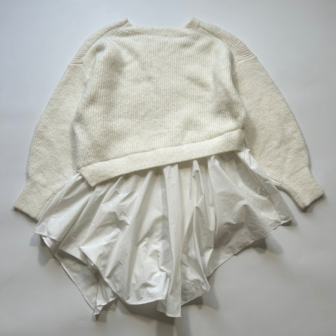 CADUNE カデュネ フレア ニット シャツ ドッキング レイヤード セーター 38