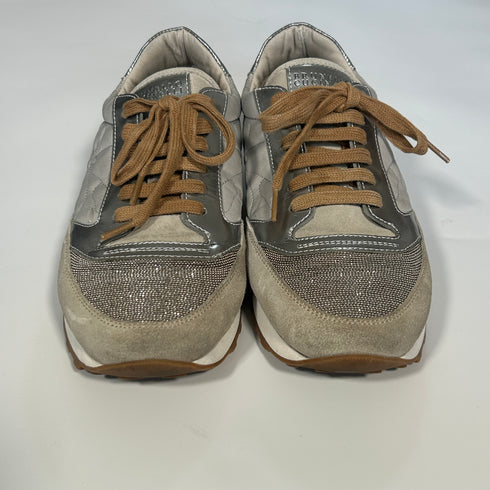 BRUNELLO CUCINELLI ブルネロクチネリ モニーレ スエード スニーカー ベージュ グレー ブラウン