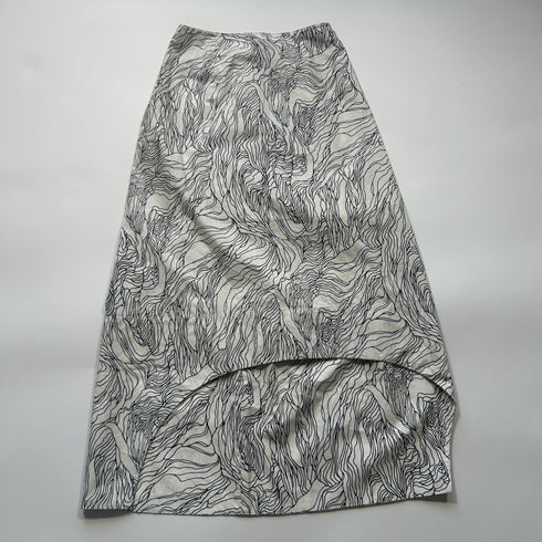 marni マルニ 総柄 変形 ロングスカート 38 ホワイト ボタニカル