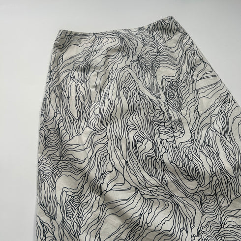 marni マルニ 総柄 変形 ロングスカート 38 ホワイト ボタニカル