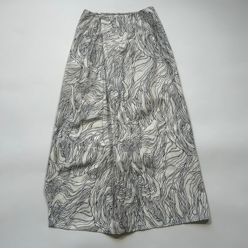 marni マルニ 総柄 変形 ロングスカート 38 ホワイト ボタニカル