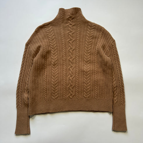 LAUREN RALPH LAUREN ローレンラルフローレン カシミヤ ハイネック ケーブル ニット セットアップ XS ベージュ