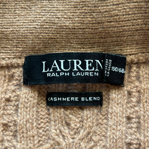 LAUREN RALPH LAUREN ローレンラルフローレン カシミヤ ハイネック ケーブル ニット セットアップ XS ベージュ