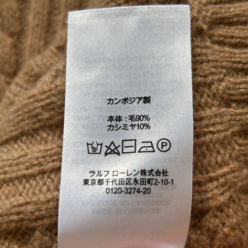 LAUREN RALPH LAUREN ローレンラルフローレン カシミヤ ハイネック ケーブル ニット セットアップ XS ベージュ