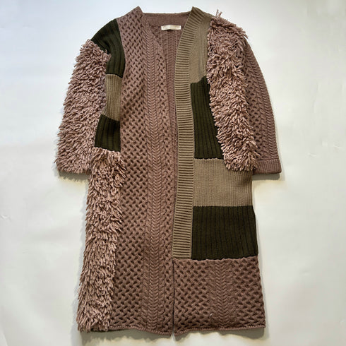 LEINWANDE ラインヴァンド ロングカーディガン ガウン ニット コート フリンジ