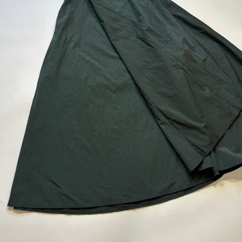 ATON エイトン ナイロン ロングスカート フレアスカート 2 グリーン