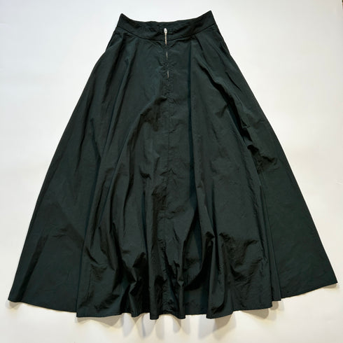 ATON エイトン ナイロン ロングスカート フレアスカート 2 グリーン