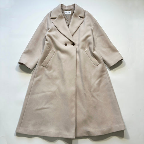 EMMEL REFINES エメルリファインズ カシミヤ ダブル ロングコート ベージュ M