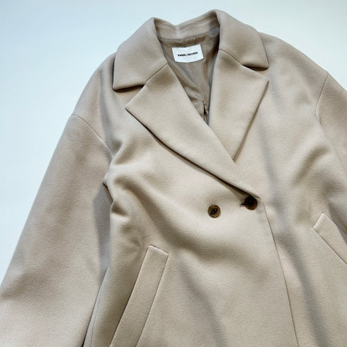 EMMEL REFINES エメルリファインズ カシミヤ ダブル ロングコート ベージュ M