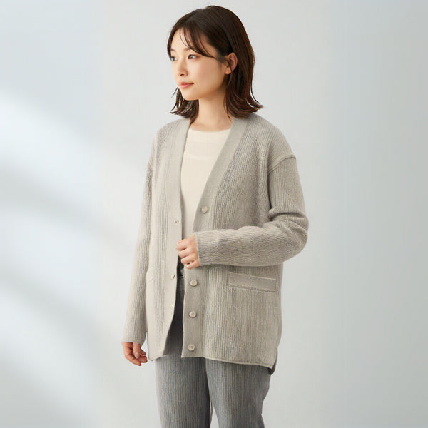 ASTRAET アストラット カシミヤ カーディガン アイボリー リブ ニット セーター