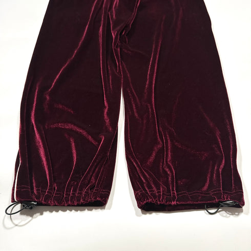 GALFY ガルフィー セットアップ ベロア トラックスーツ トラックジャケット トラックパンツ レッド ボルドー ベルベット ジャージ 刺繍 XL 大型犬 やんちゃ系 Y2K