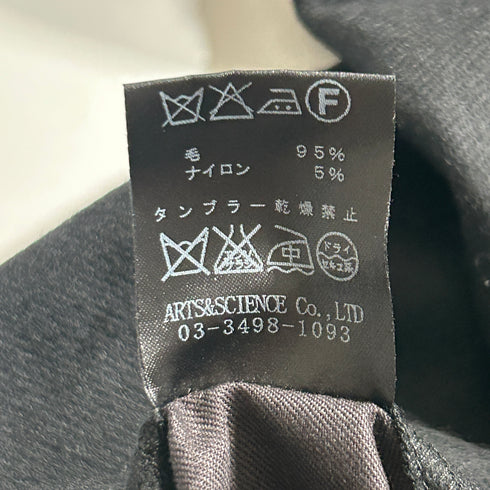 ARTS&SCIENCE アーツアンドサイエンス サルエル タイパンツ 1 黒 ウール