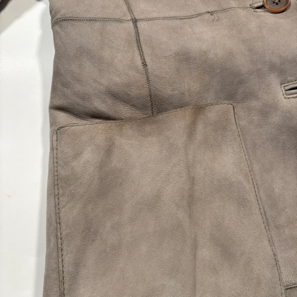 Banana Republic バナナリパブリック リアルムートン ロングコート ファー 羊革 ラムレザー グレー 高級