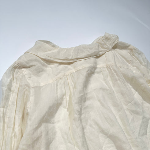 agnes.b アニエスべー ビッグカラー シアー シャツ ブラウス リボン シフォン