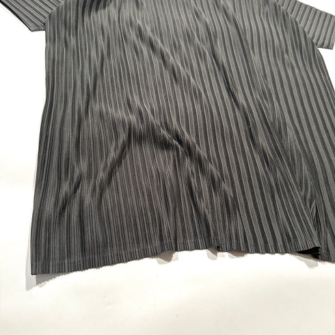 PLEATS PLEASE プリーツプリーズ イッセイミヤケ プリーツ ワンピース チュニック 半袖 オーバーサイズ ワイドサイズ ゆったり 大きめ グレー 灰色 美品 Lサイズ