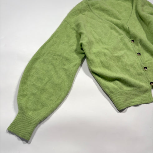 AEWEN MATOPH イウエンマトフ ラクーンファー カーディガン ゆったり ふわふわ ニット グリーン