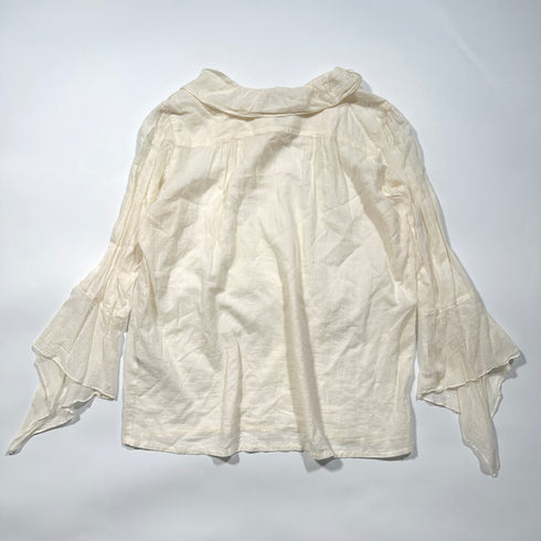 agnes.b アニエスべー ビッグカラー シアー シャツ ブラウス リボン シフォン